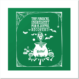 mental health Awareness green ribbon Humor the magical ingredient for a joyful recovery Halloween Posters and Art